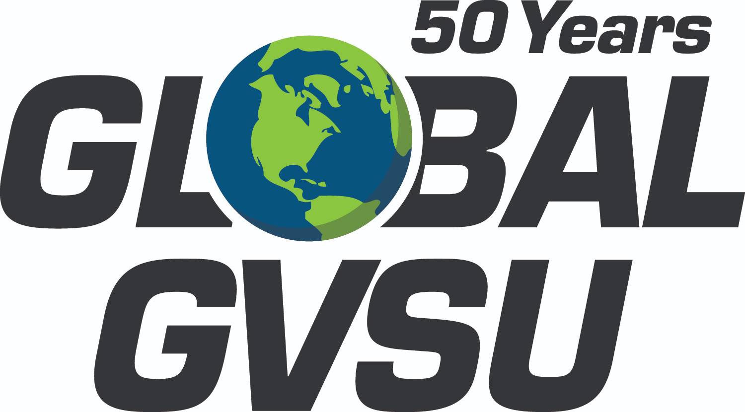 Global 50 logo with earth as the O in the word global